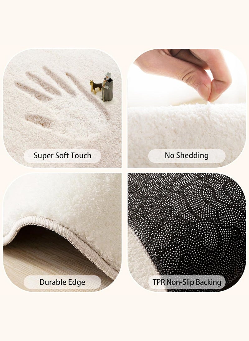 LOOPITYS Small Fresh Flower Imitation Cashmere Carpet Bedside Carpet Home Wear resistant, Cooling resistant, Anti slip Carpet Tea Table Window Mat - Image 3